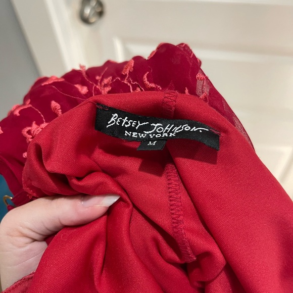 Vintage Betsey Johnson Slip Dress Embroidered with Beaded Fringe - Picture 6 of 7